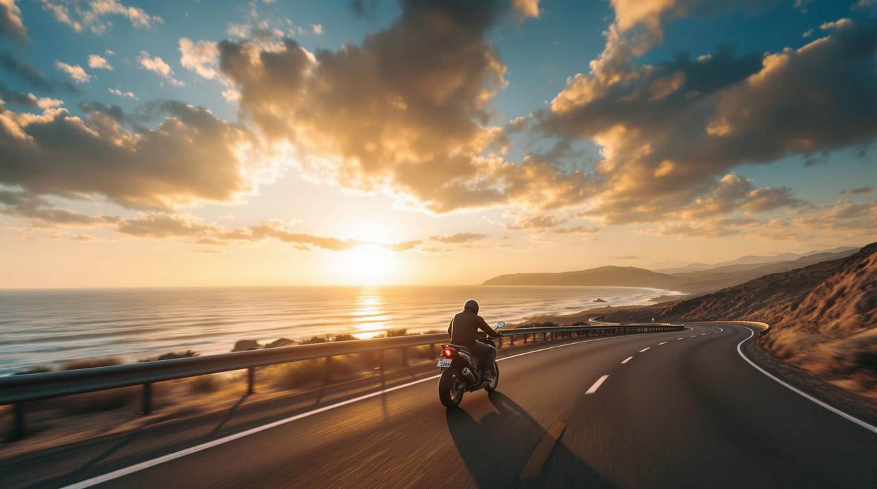 落日飞车：沿海公路的浪漫骑行